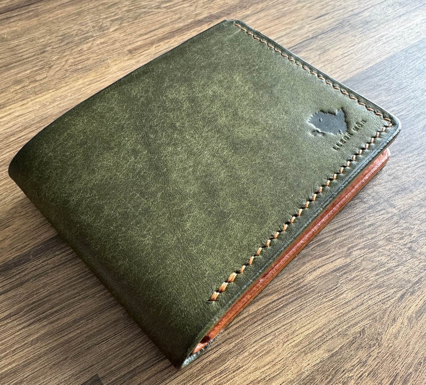 Waled Lledr Môn Wallet - Olive/Light Tan