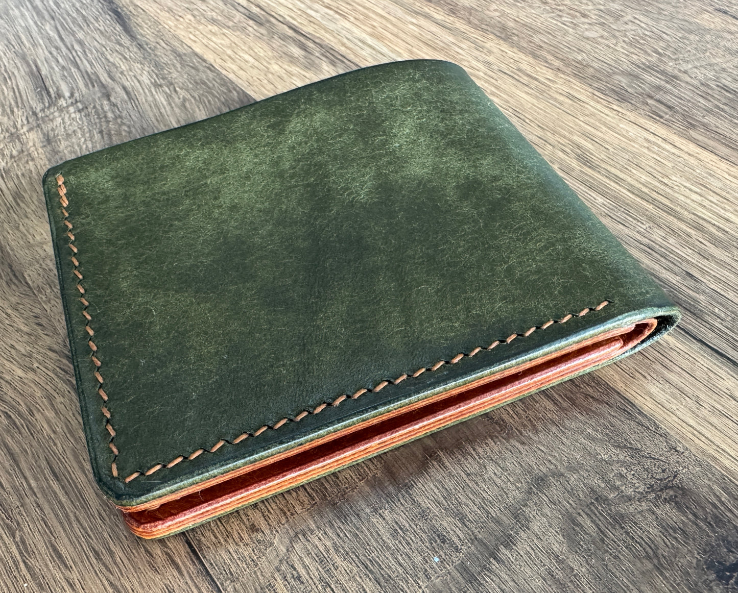 Waled Lledr Môn Wallet - Olive/Light Tan